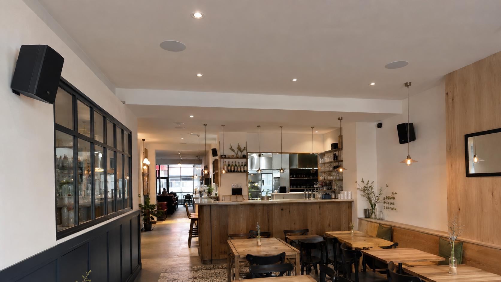 Cafetería con música funcional